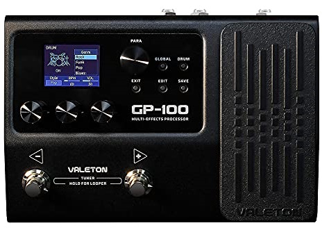 Valeton Guitar Pedal Multi-Effects Processor with 
Expression Pedal Guitar Bass Amp Modeling IR Cabinets Simulation Multi-Language Stereo OTG USB 
Audio Interface GP-100